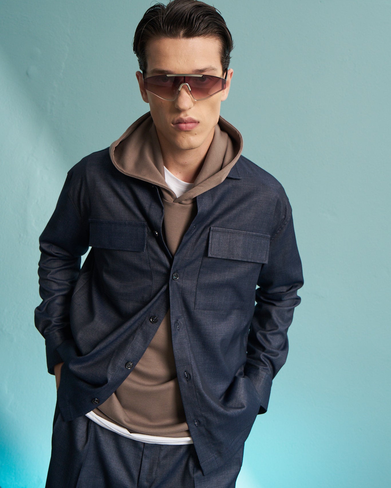 Blue Denim Utility Overshirt