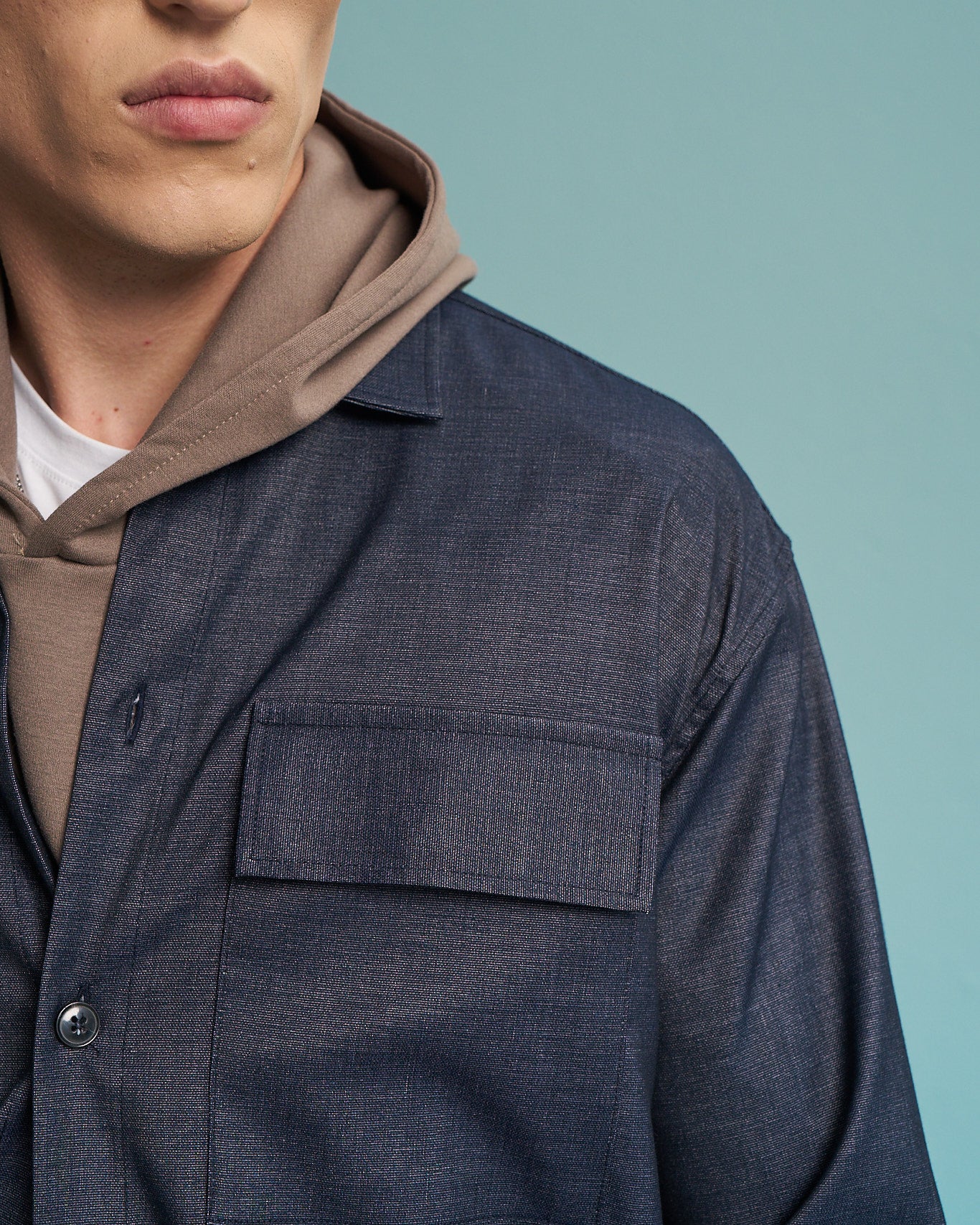 Blue Denim Utility Overshirt