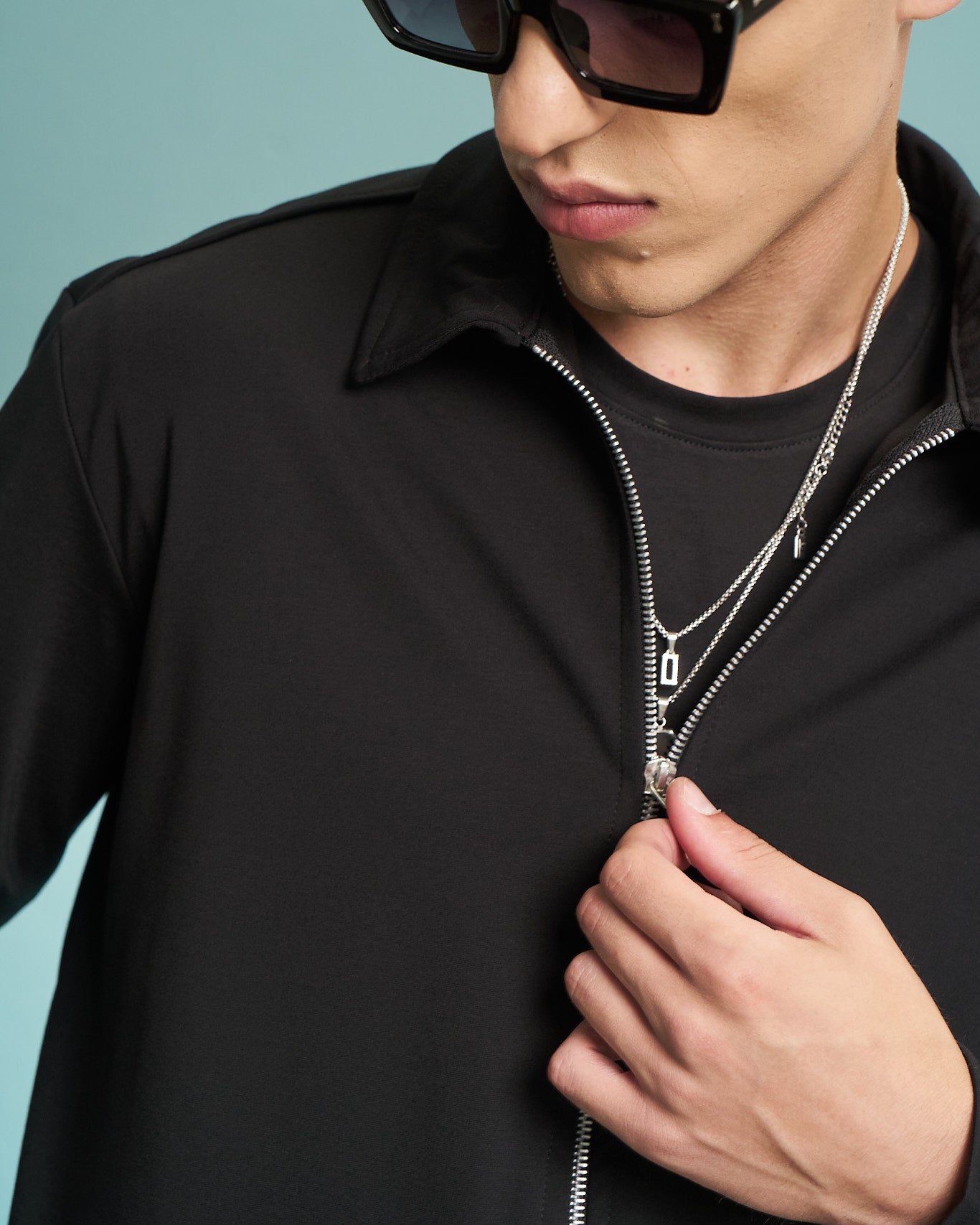 Black Zip Overshirt