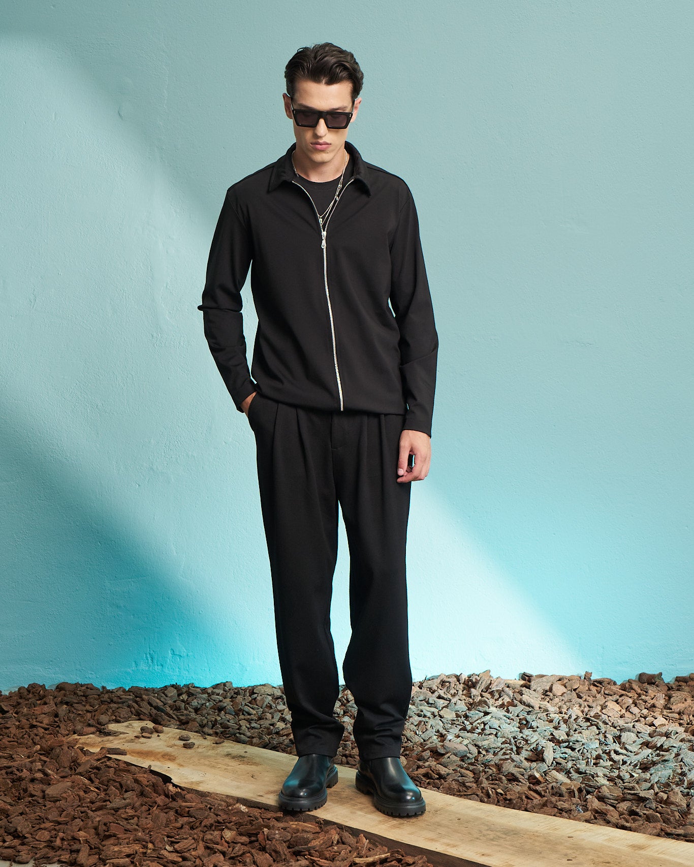 Black Zip Overshirt
