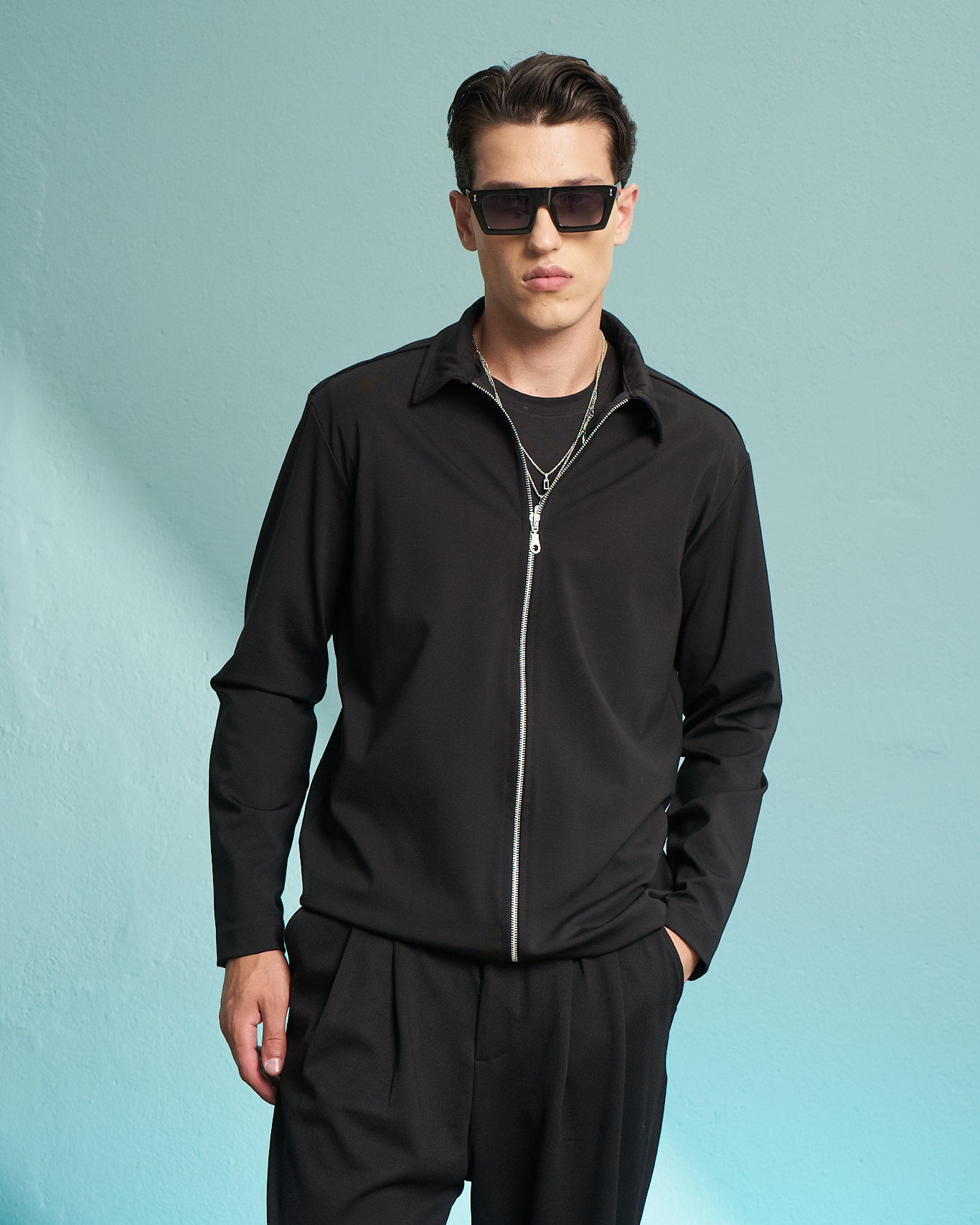 Black Zip Overshirt