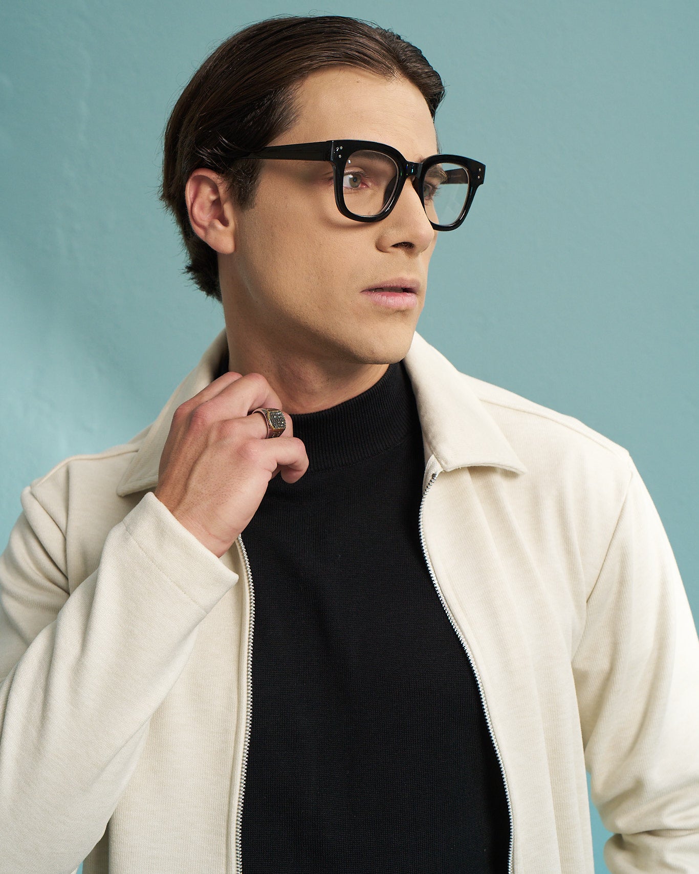 Cream Suede Zip Jacket