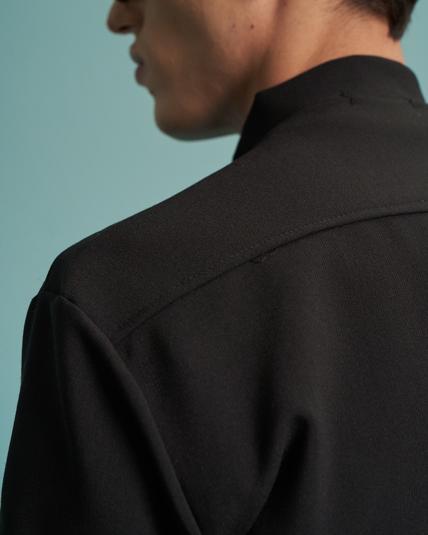 Black Minimal Zip Jacket