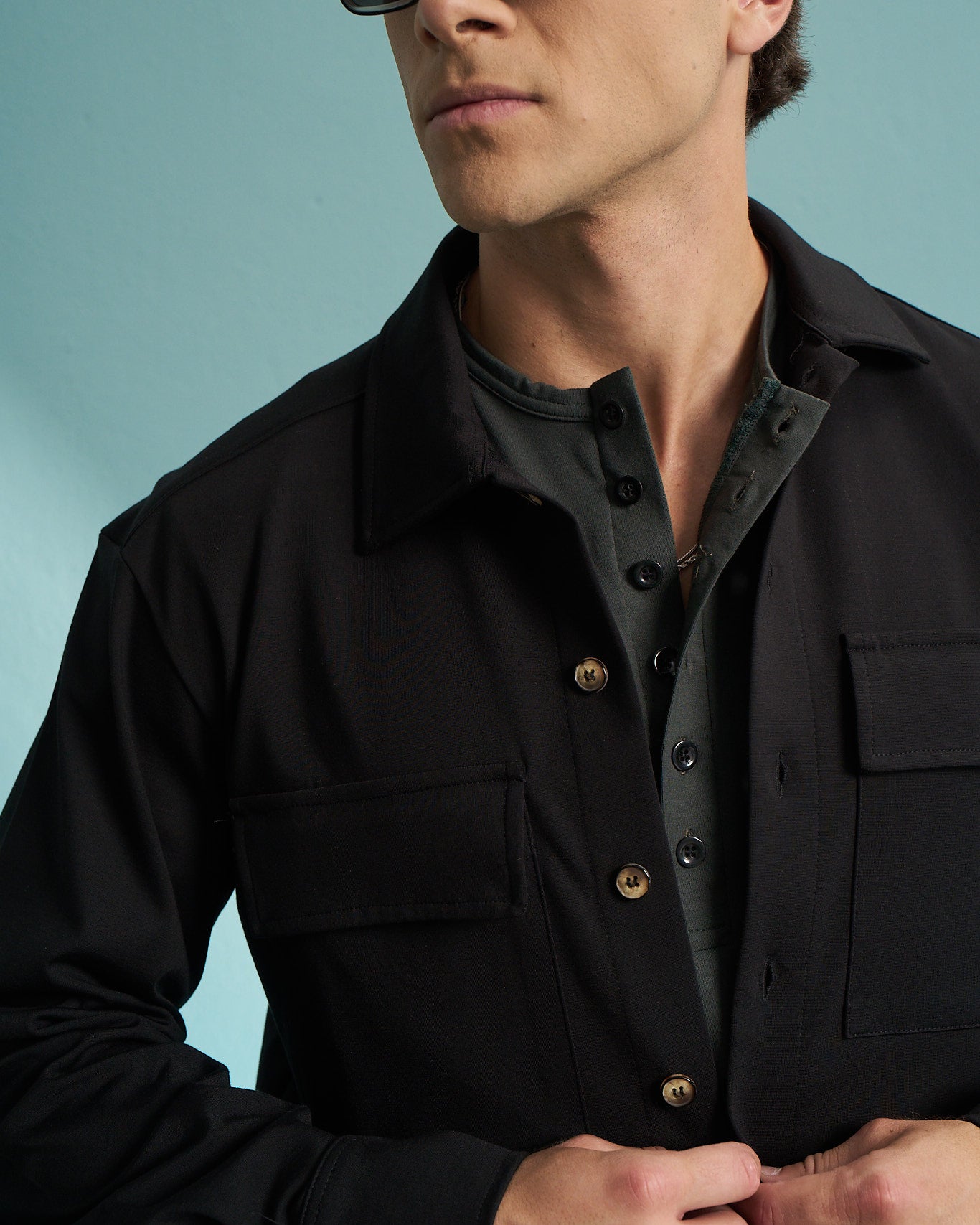 Black Utility Overshirt
