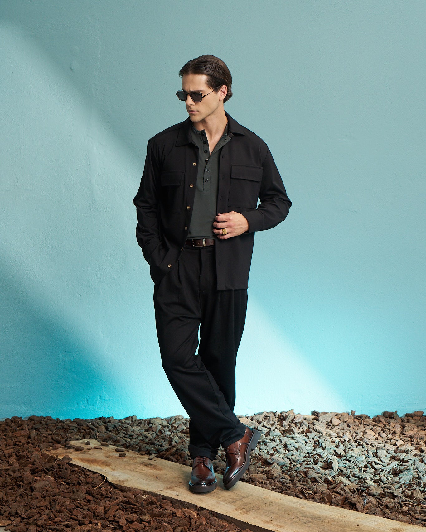 Black Utility Overshirt