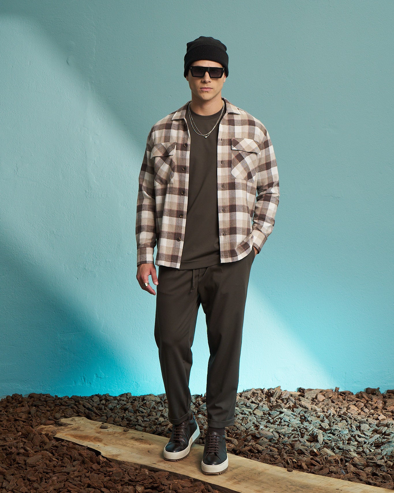 Brown Check Overshirt
