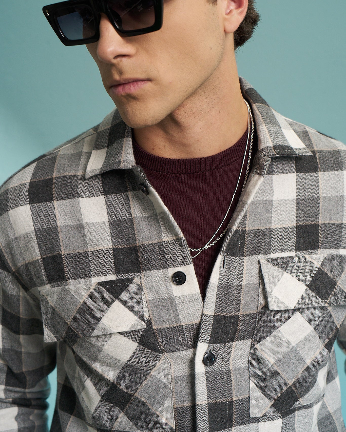 Grey Check Overshirt