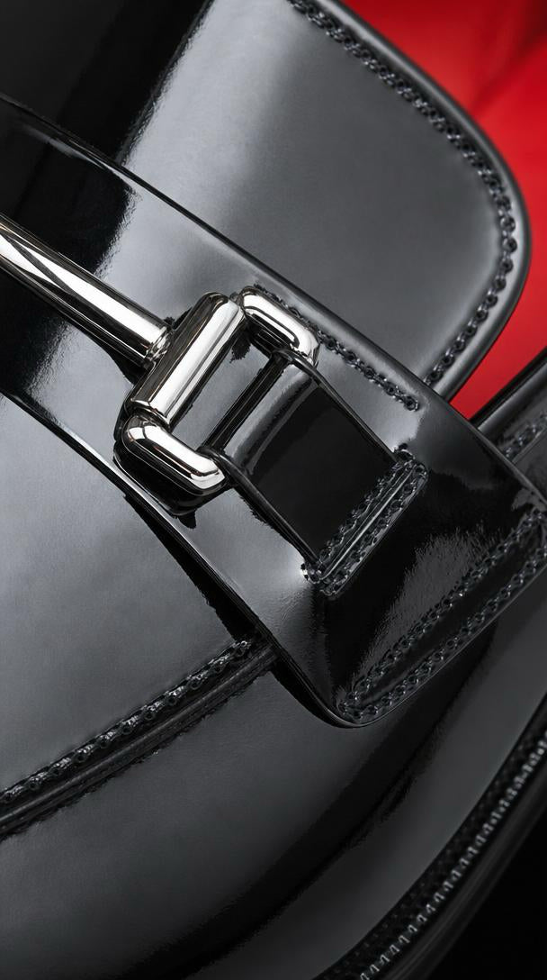 Patent Leather Horsebit Loafer - Black
