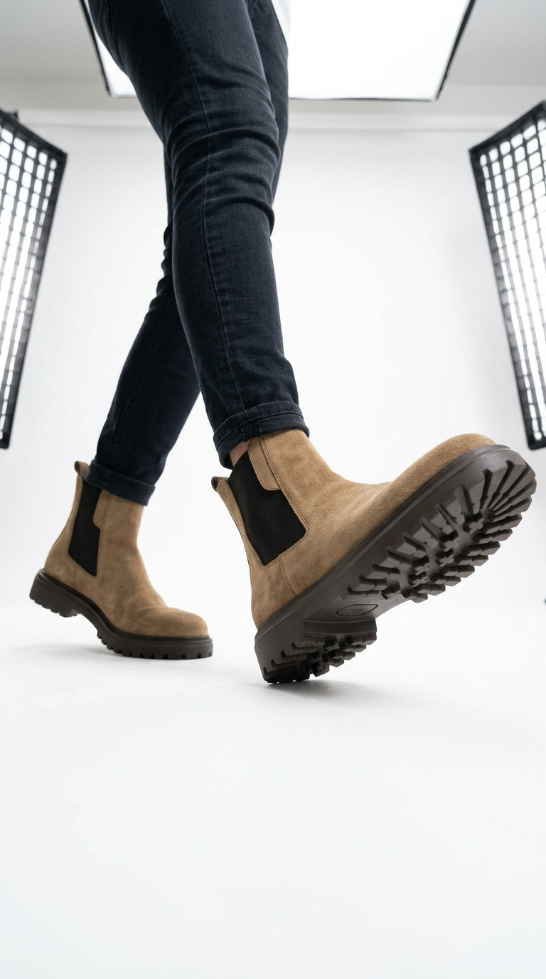Suede Chelsea Boot - Sand