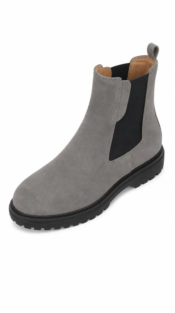 Suede Chelsea Boot - Light Grey