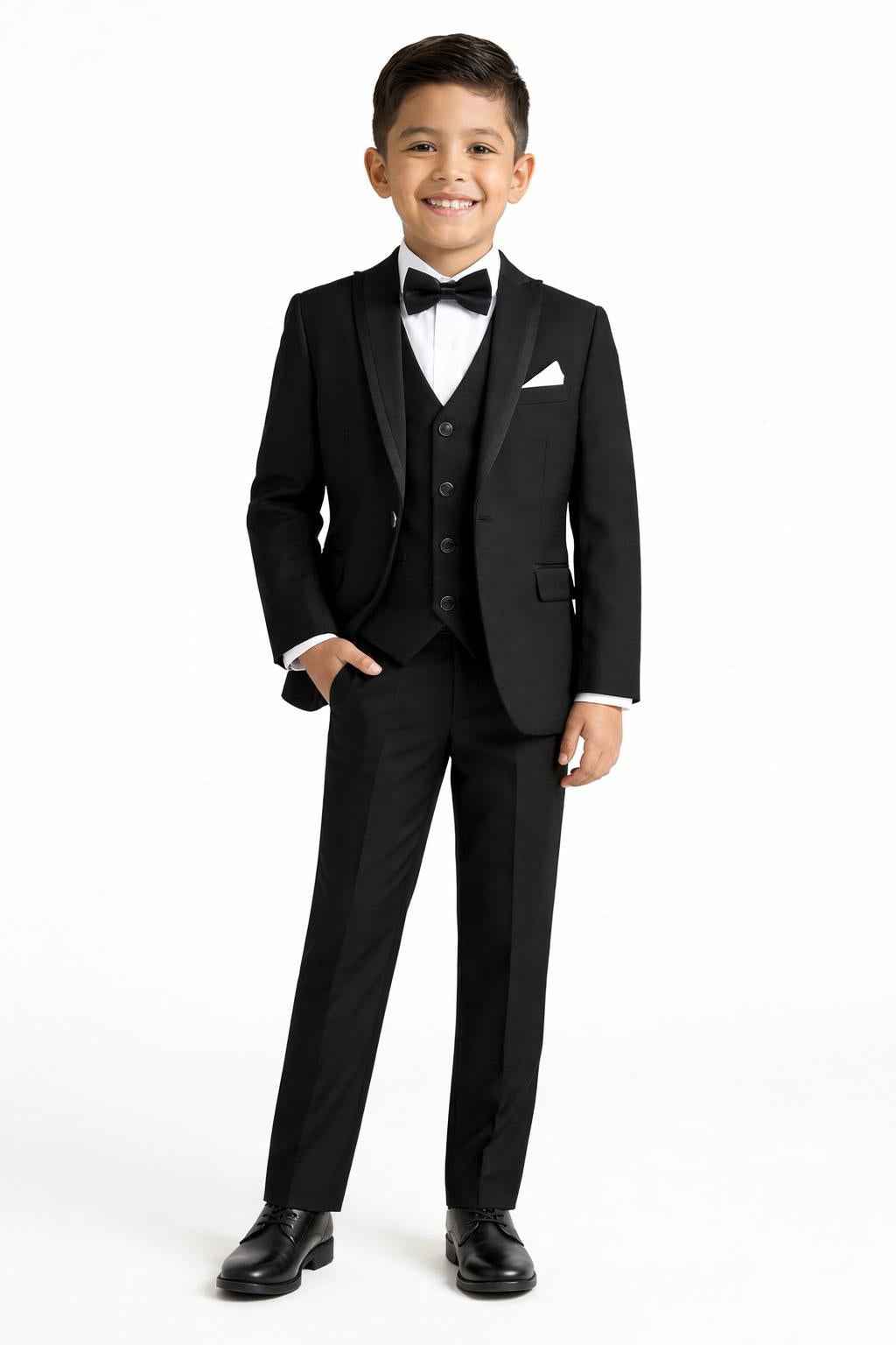 Boys’ 5-Piece Formal Suit – Black (Ages 1–10)