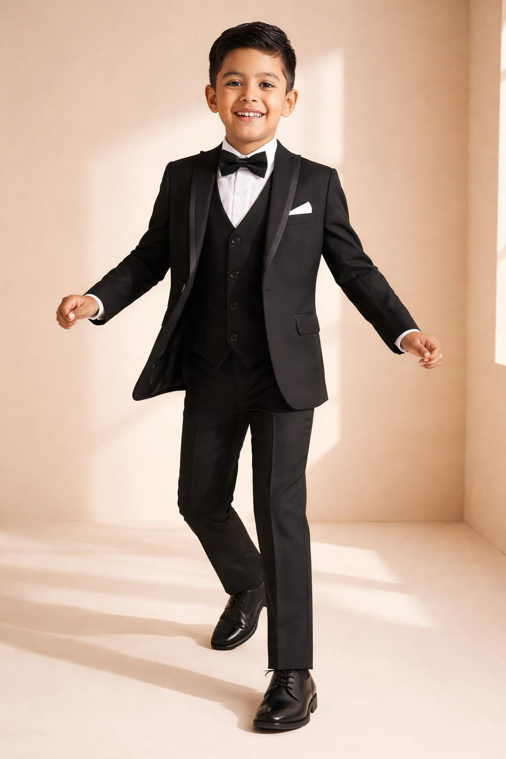 Boys’ 5-Piece Formal Suit – Black (Ages 1–10)