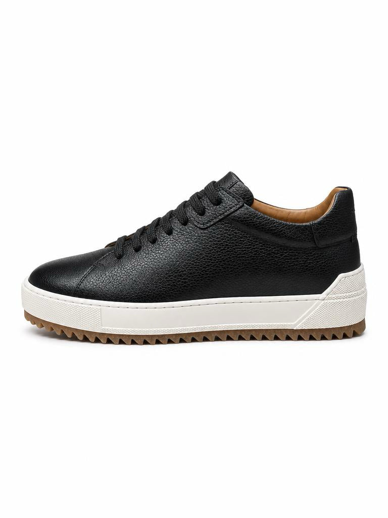 Leather Court Sneaker - Black