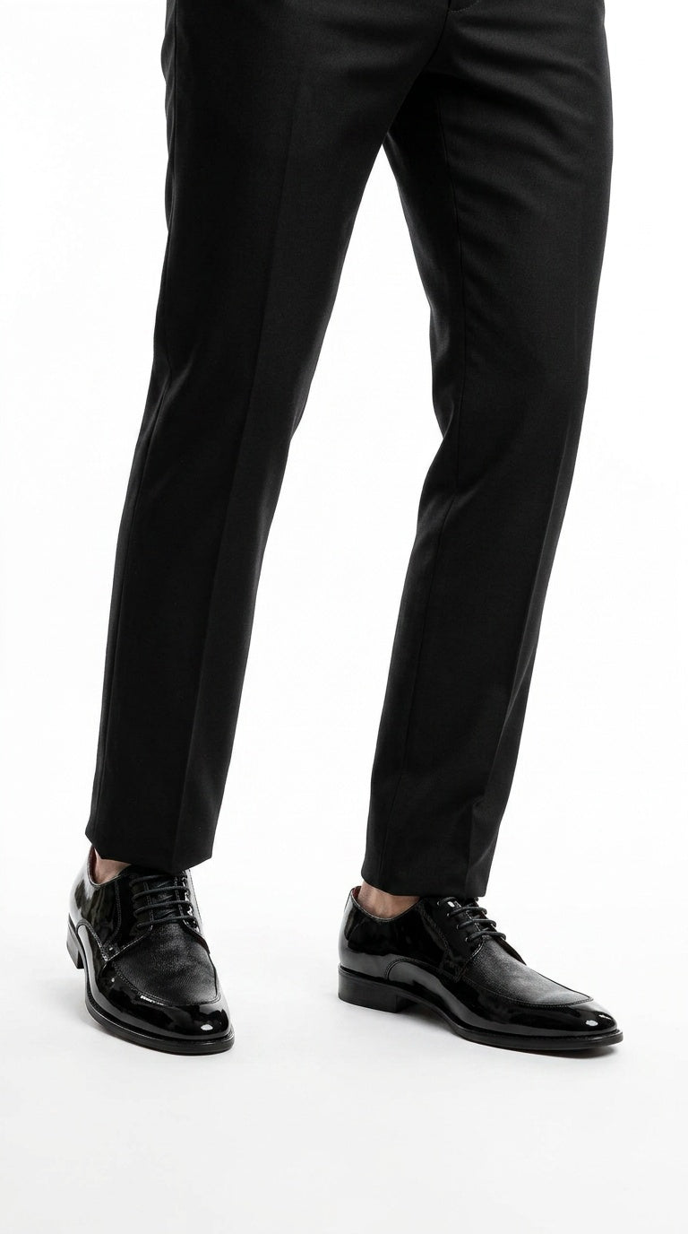 Patent Leather Derby - Black Mesh