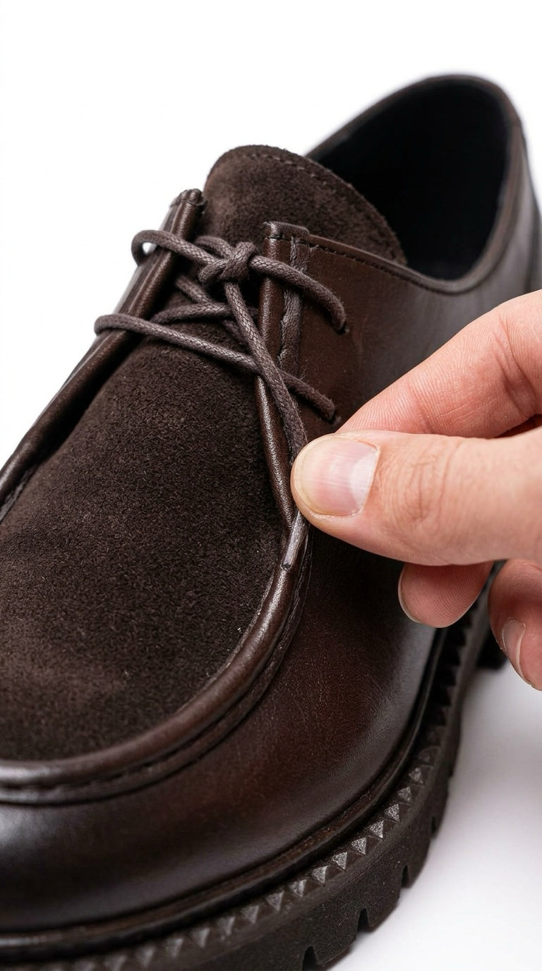 Leather Apron Derby Shoe - Dark Brown