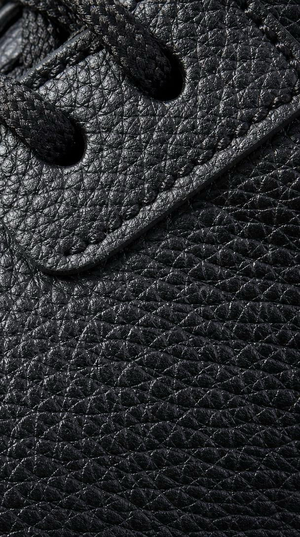 Leather Court Sneaker - Black