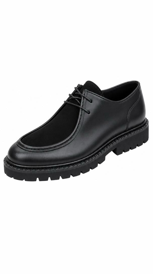 Leather Apron Derby Shoe - Black