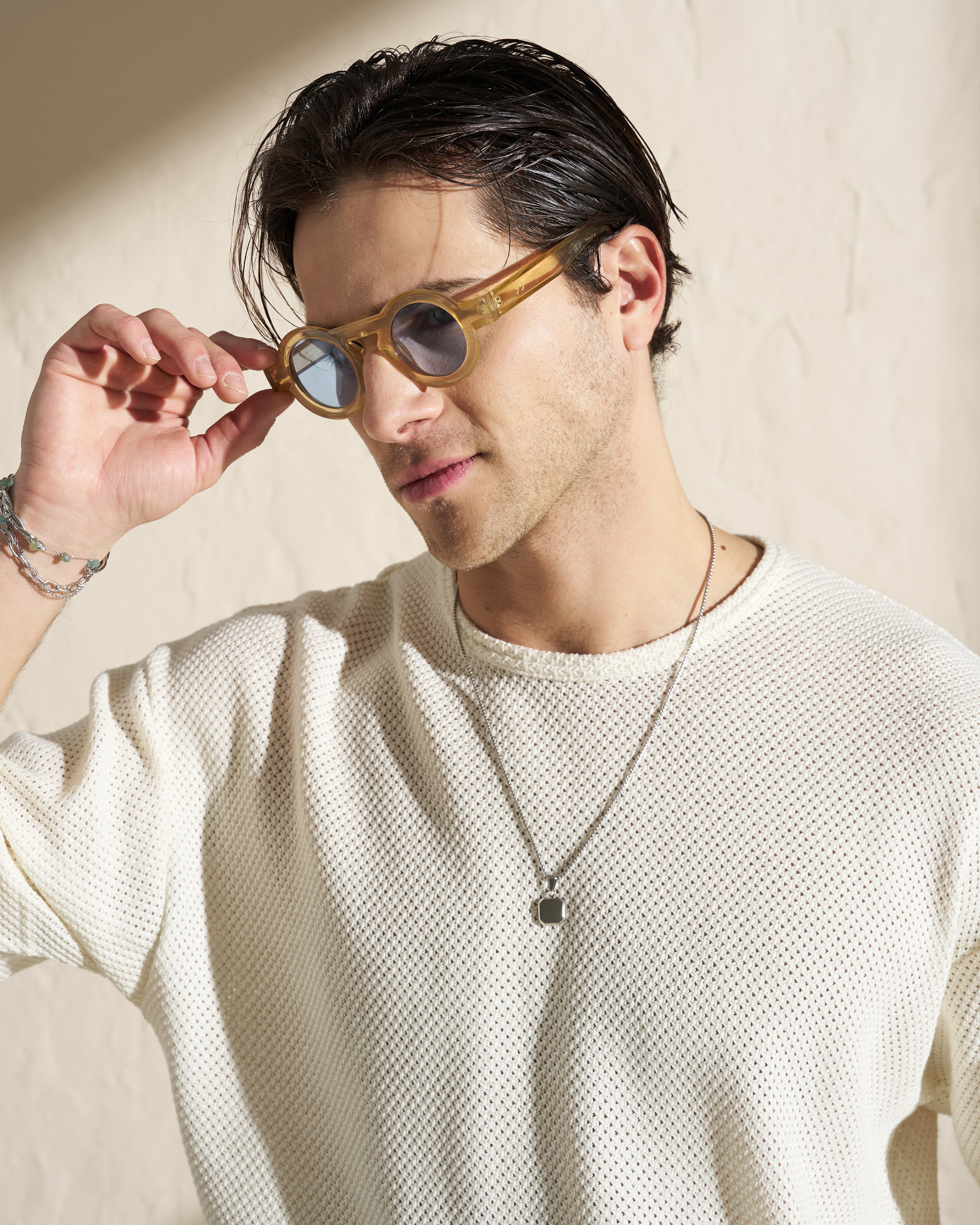 Knitted Short-Sleeve Top – Off White