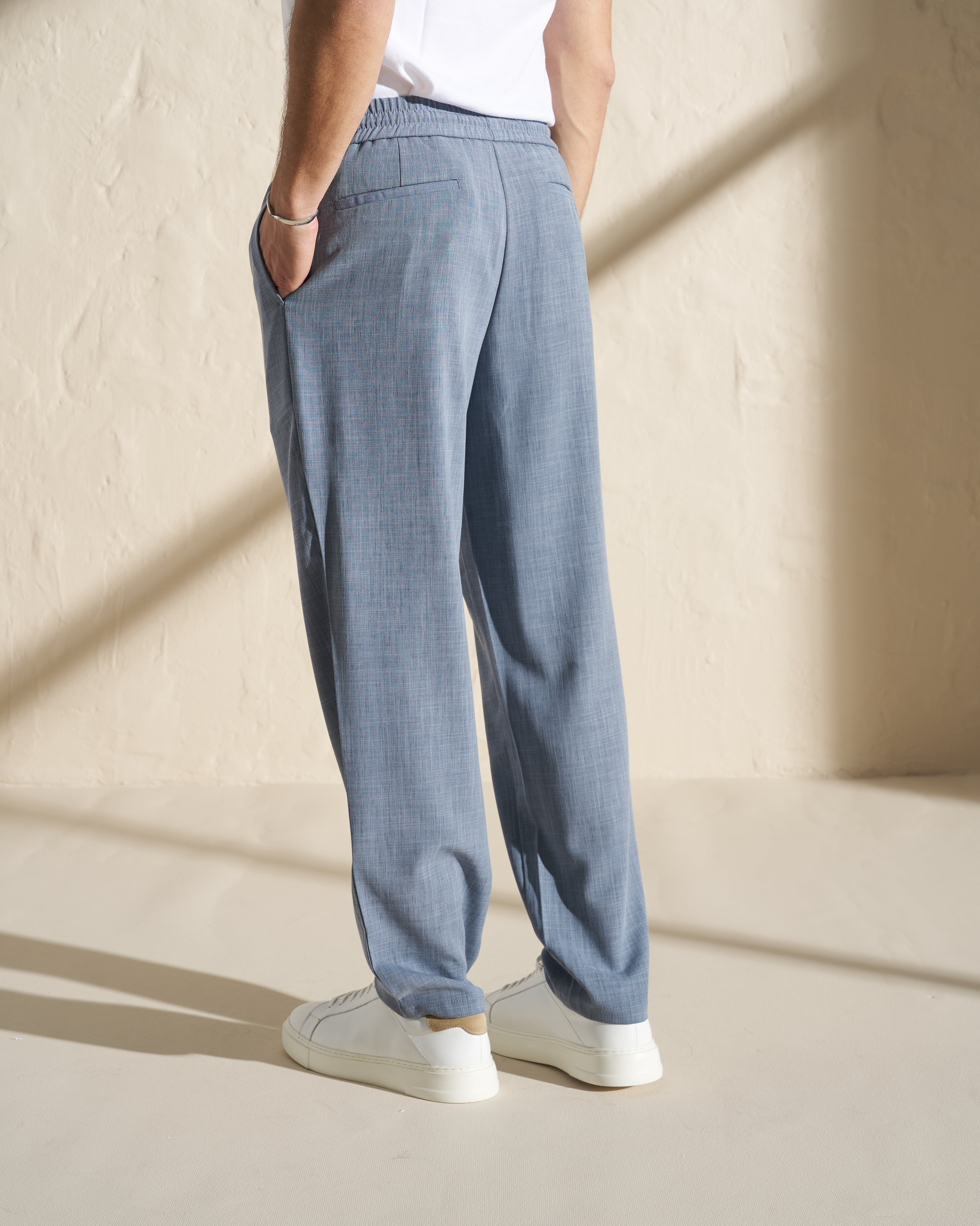 Relaxed Drawstring Trousers – Blue