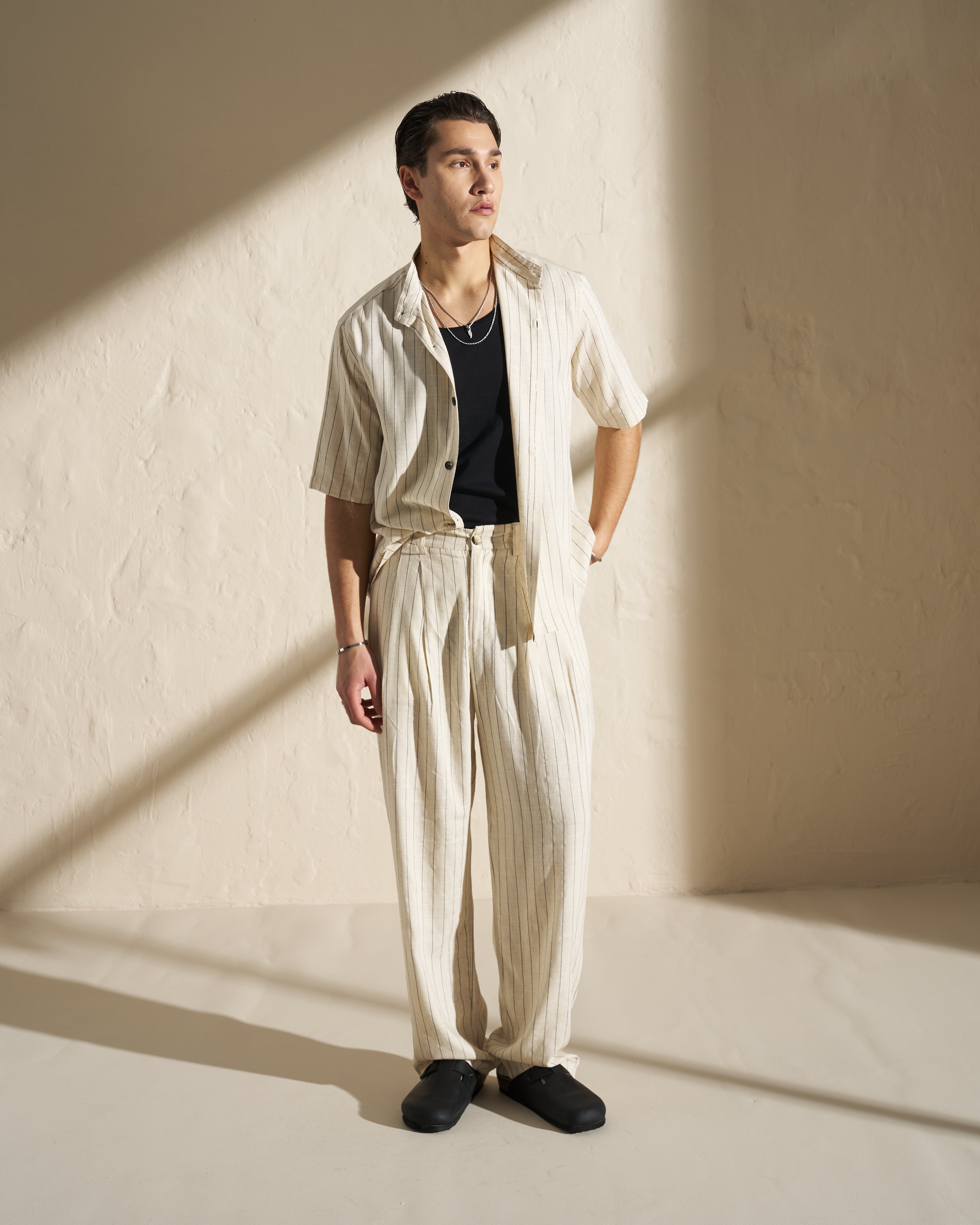 Striped Relaxed-Fit Trousers