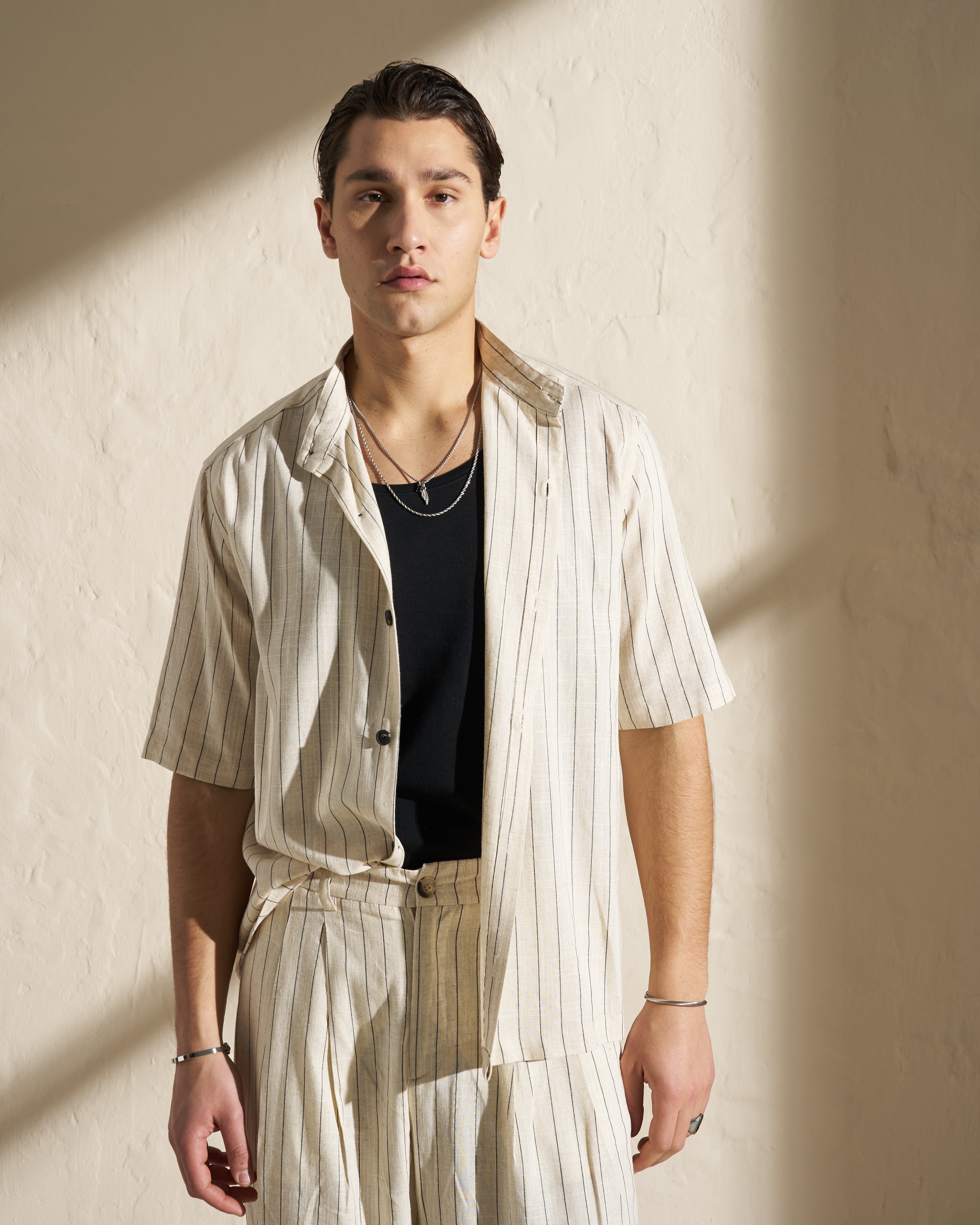 Short-Sleeve Striped Shirt