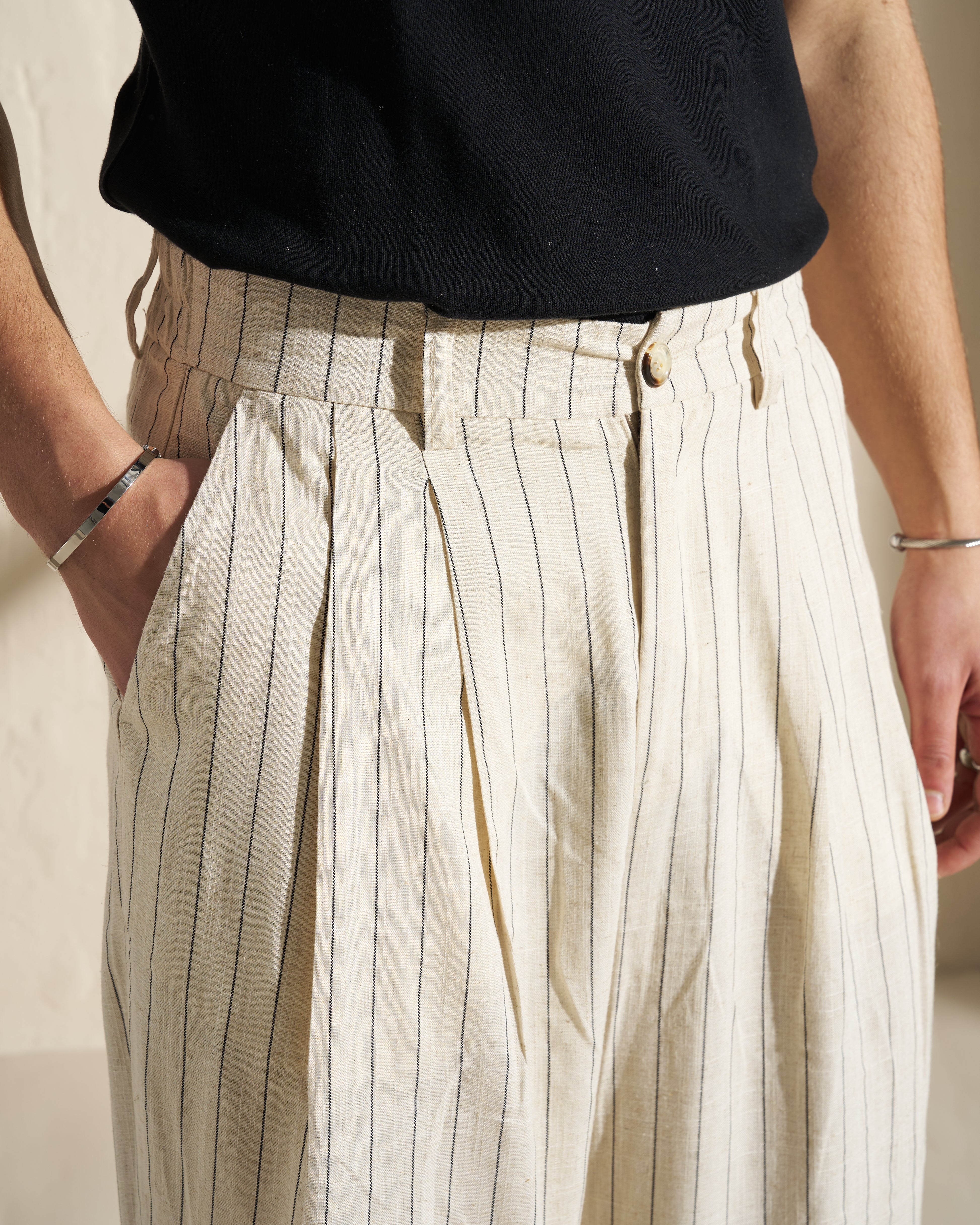 Striped Relaxed-Fit Trousers