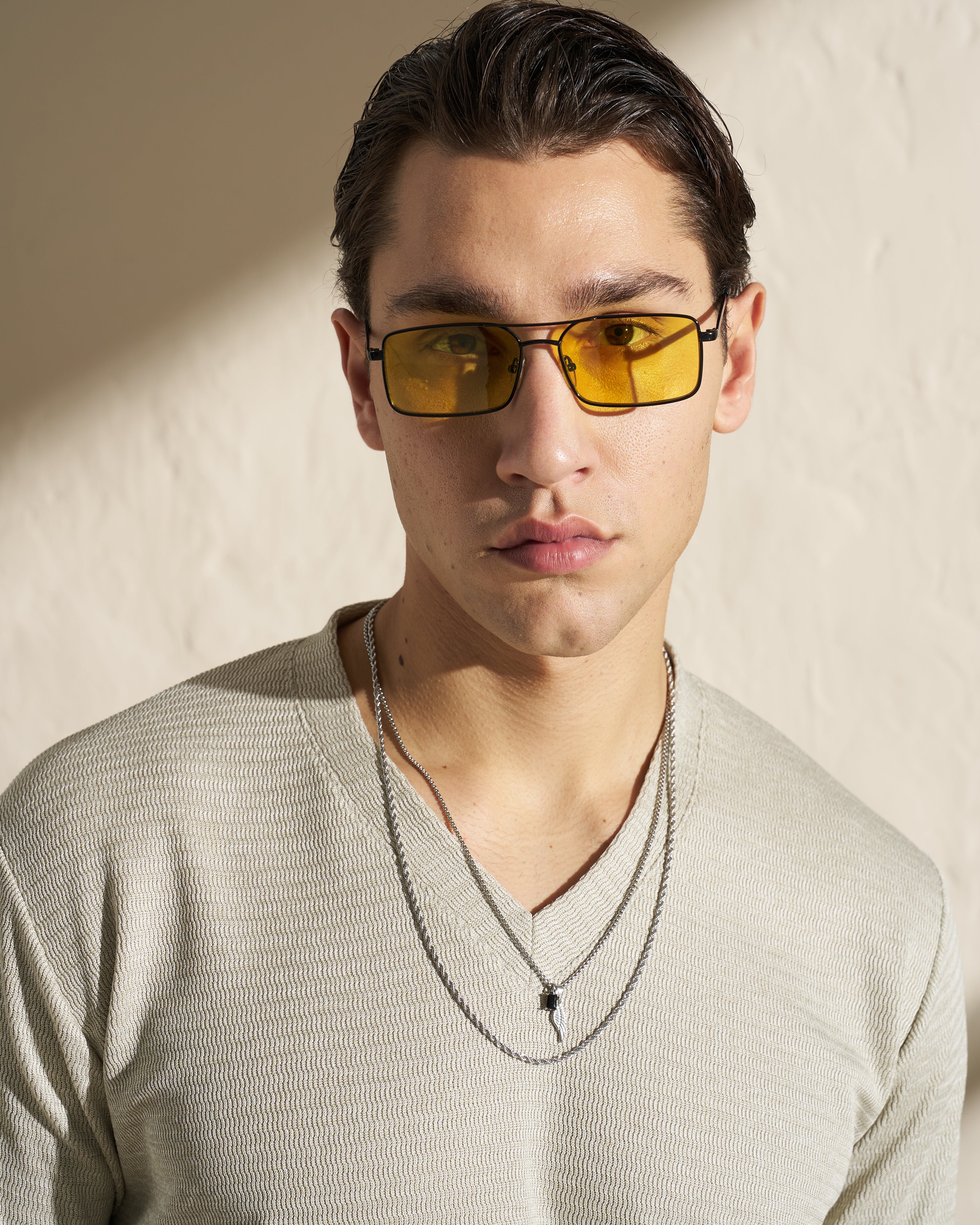 Knitted V-Neck T-Shirt