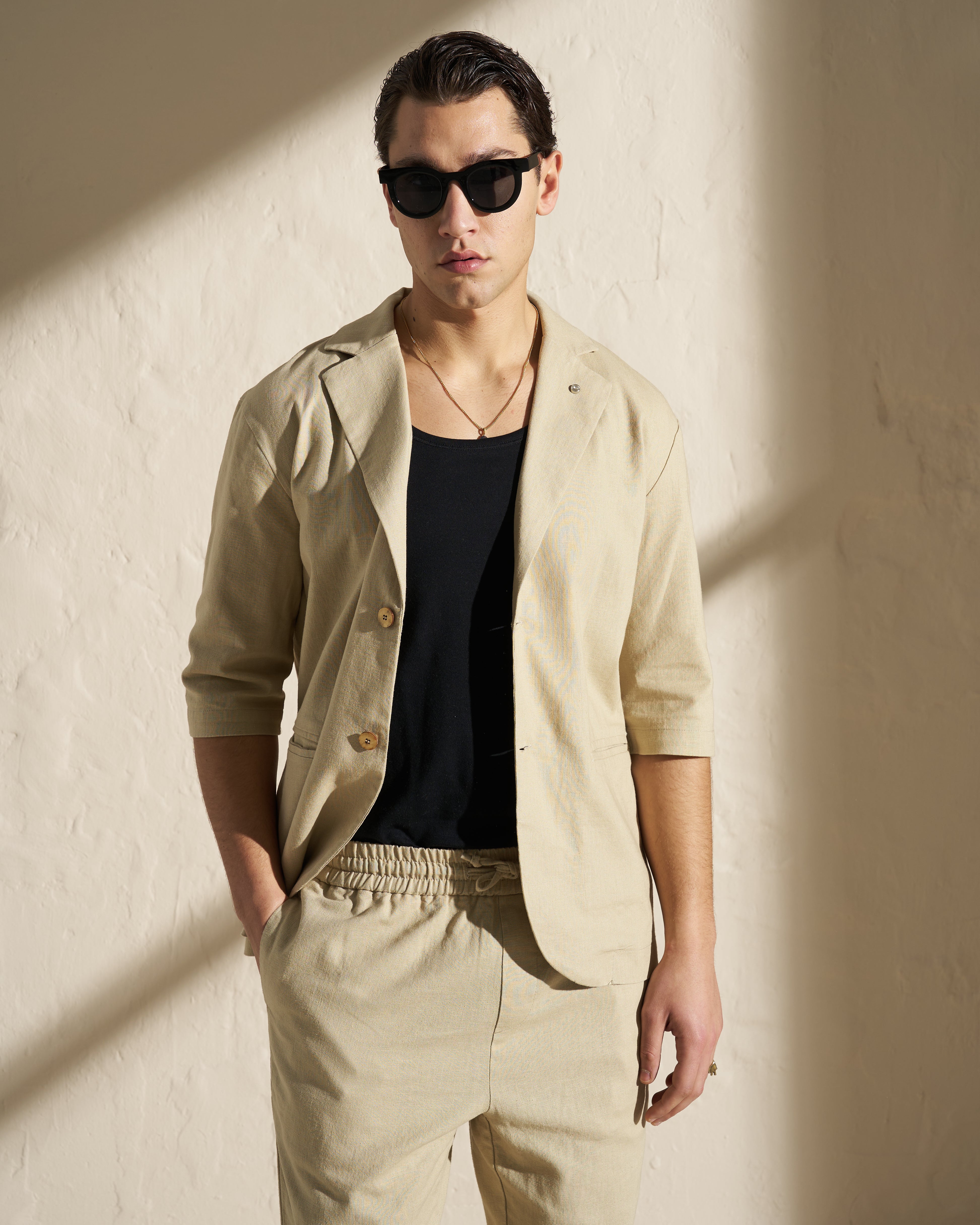 Cotton Linen Unlined Lightweight Blazer