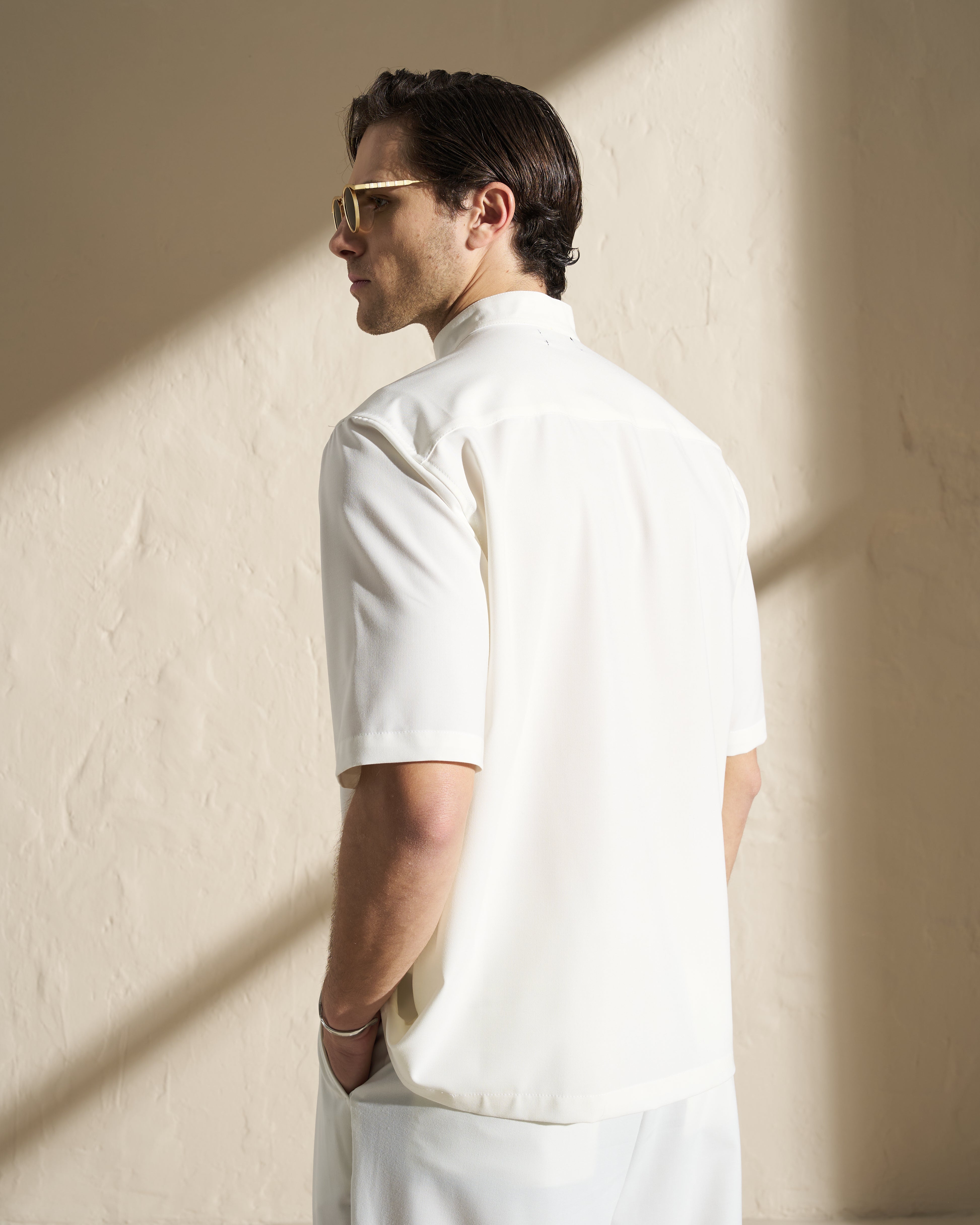 Minimal Band Collar Shirt