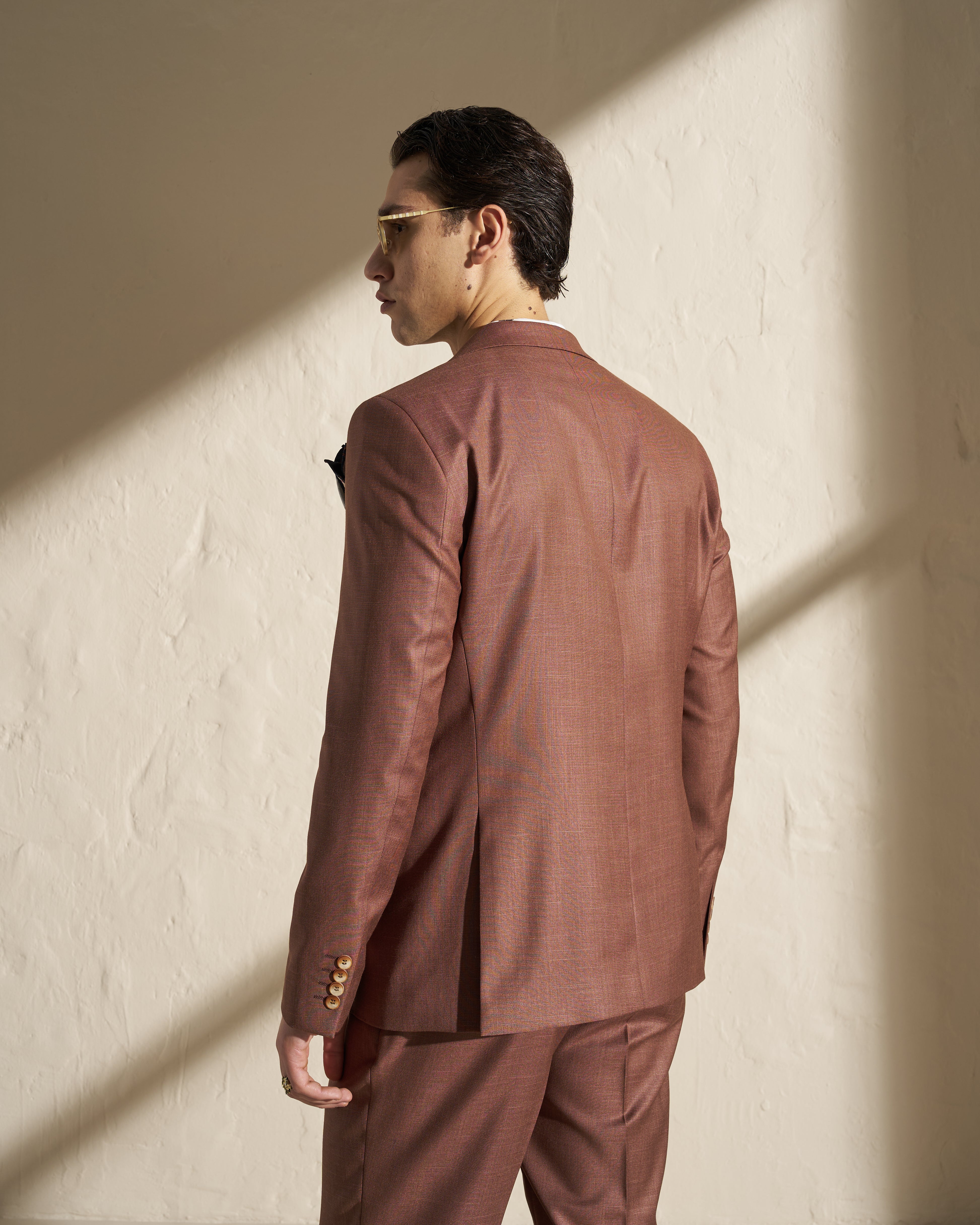 Men’s Lightweight Single-Breasted Blazer – Brown