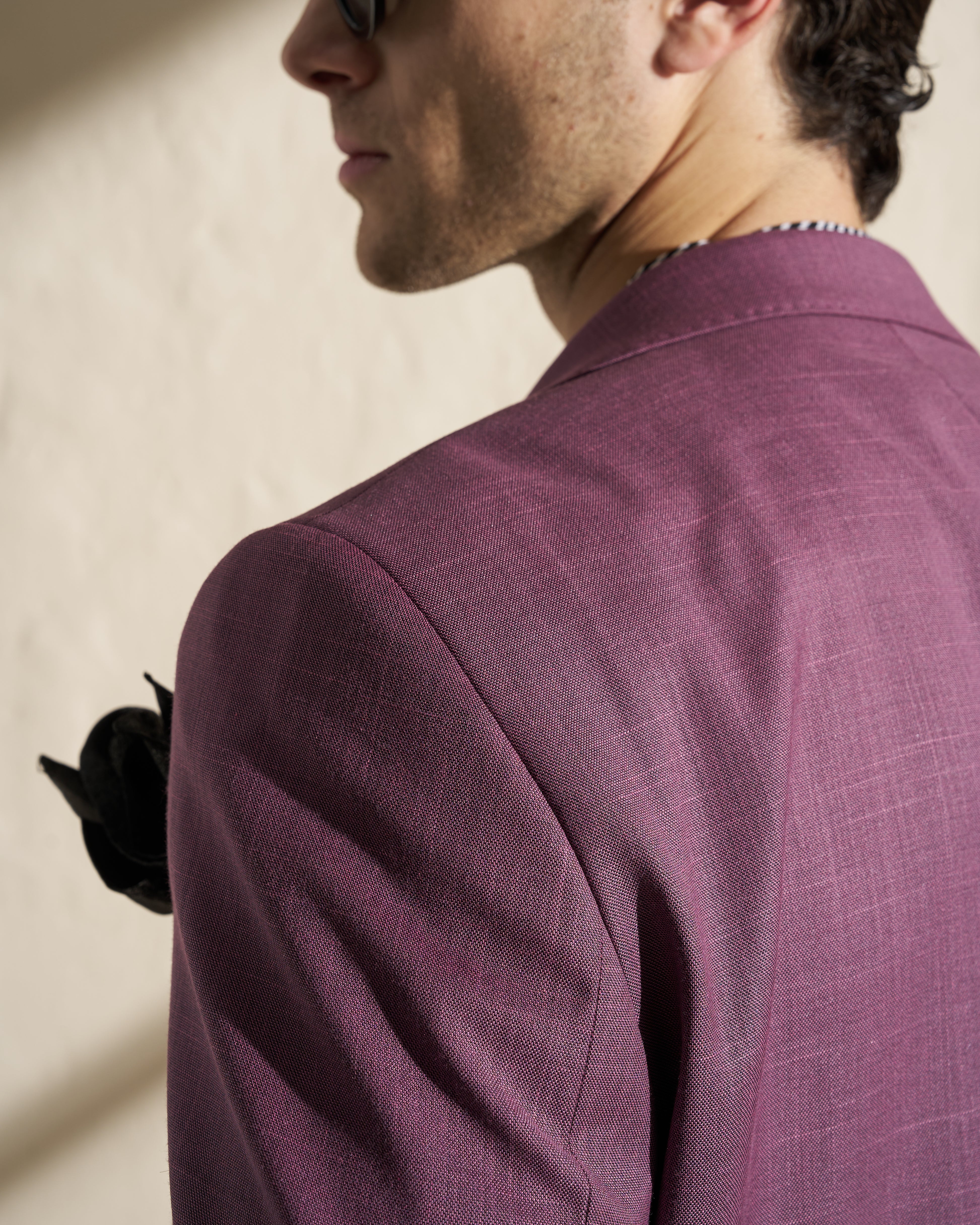 Men’s Lightweight Single-Breasted Blazer – Burgundy