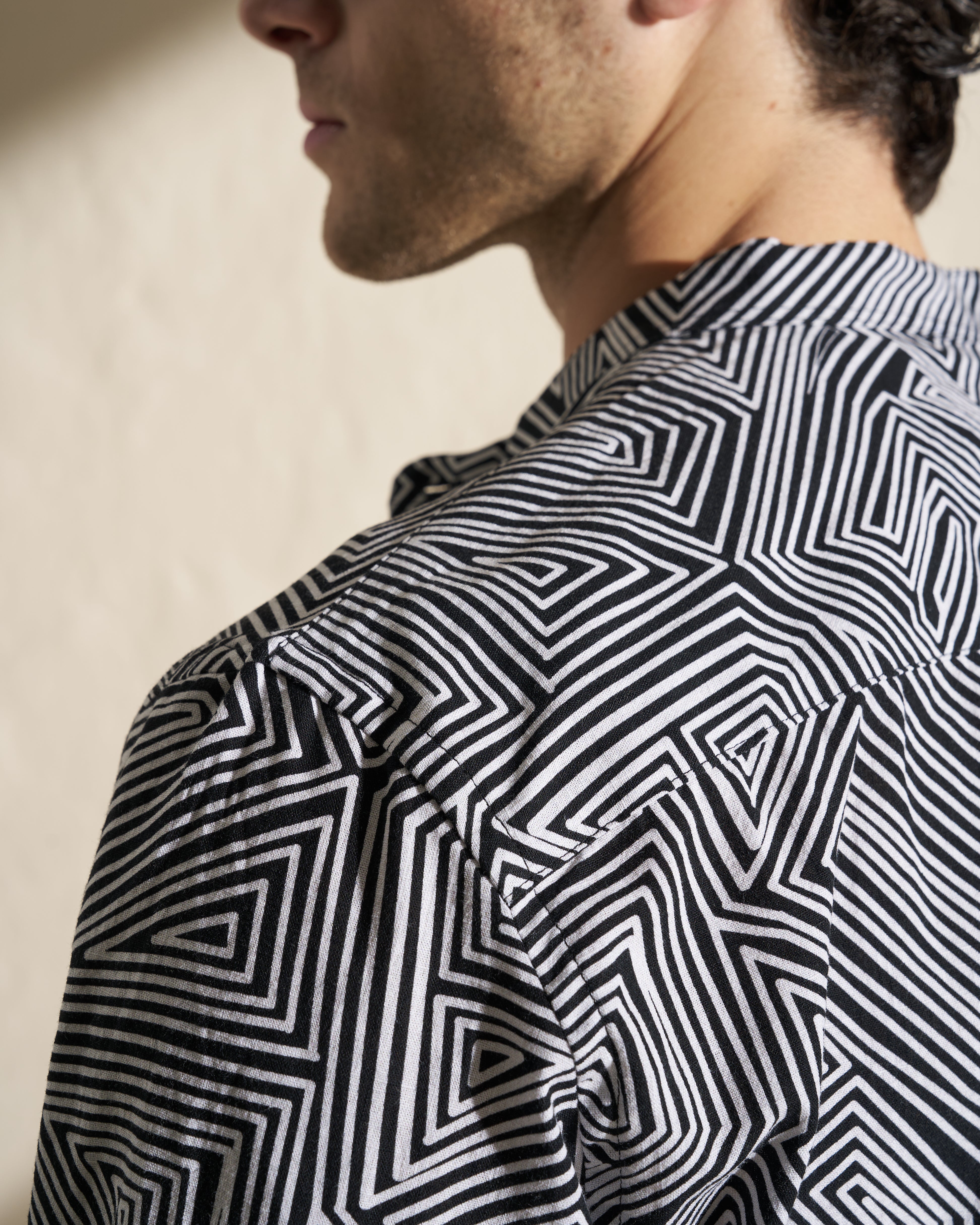Geometric Print Viscose Shirt