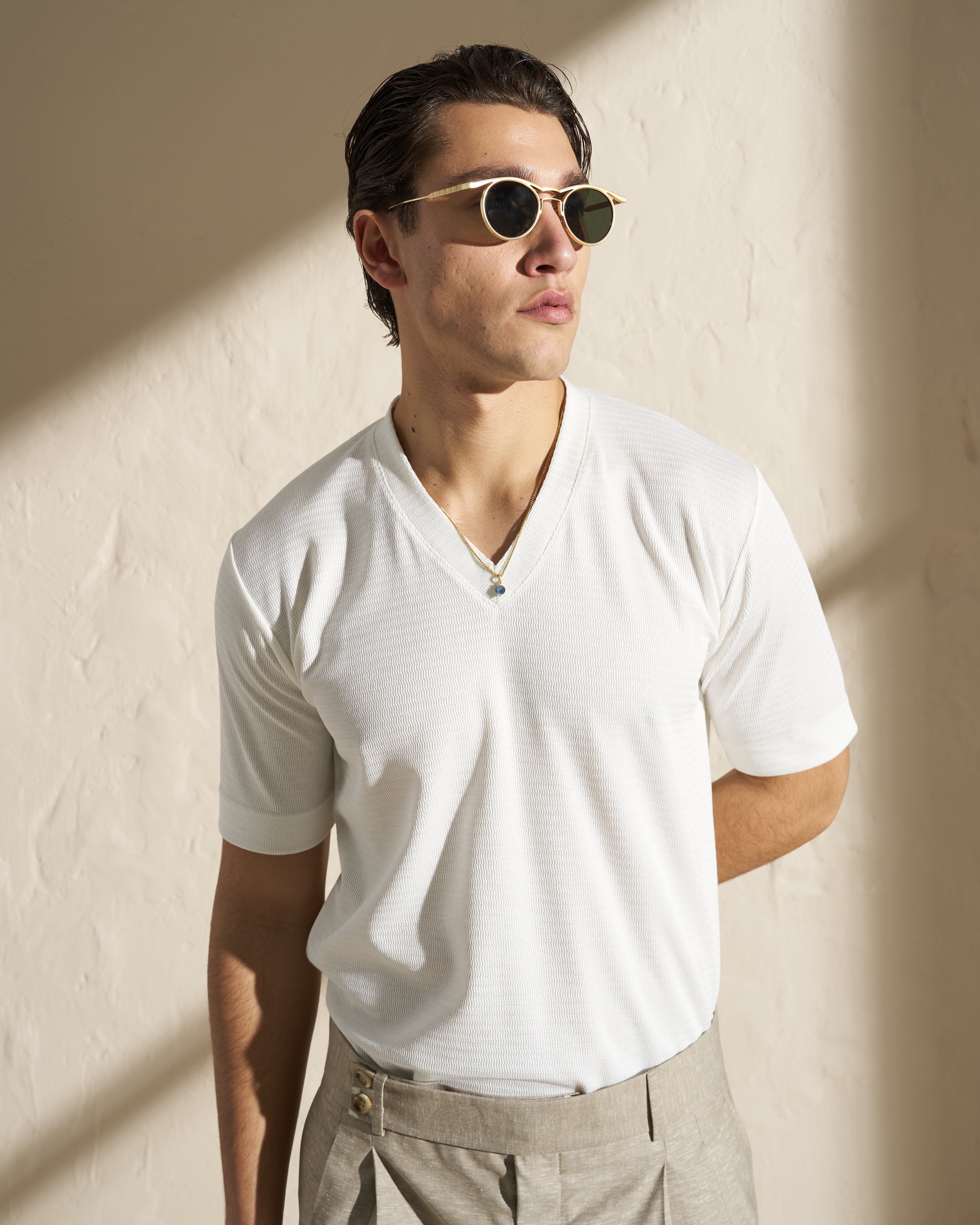 V-Neck Knitted T-Shirt