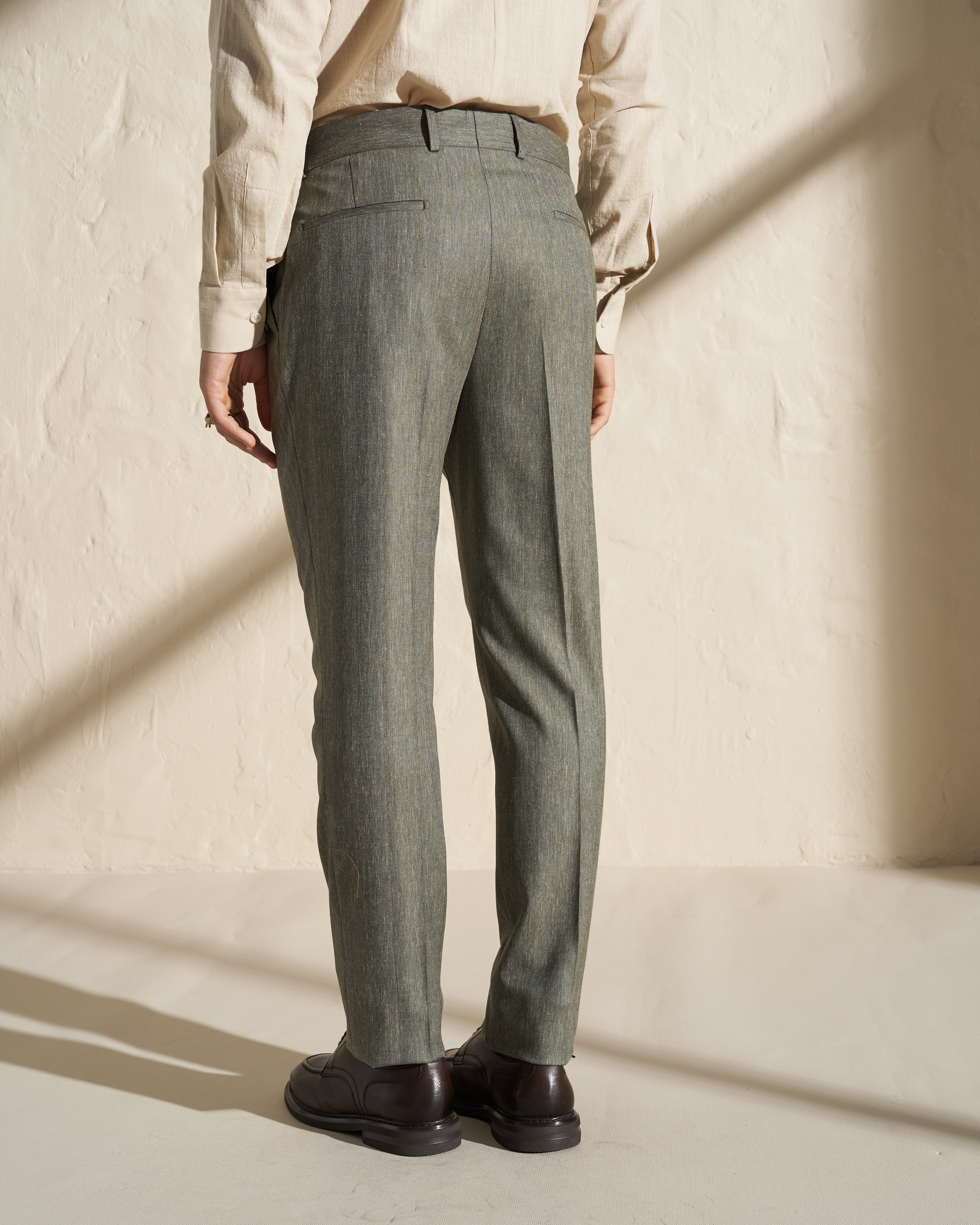 Tailored Cotton–Linen Trousers