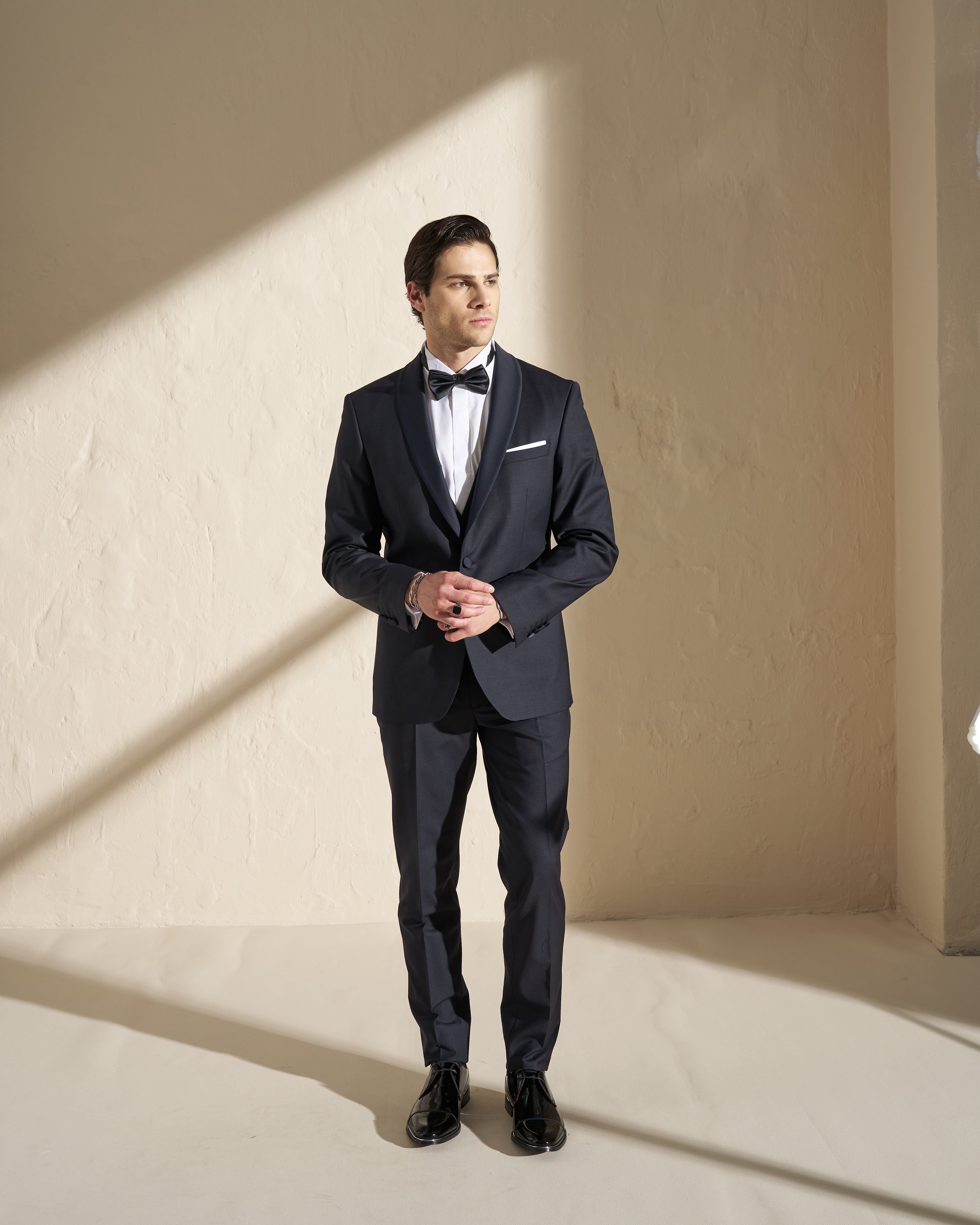 Men’s Three-Piece Smoking Suit – Navy Blue