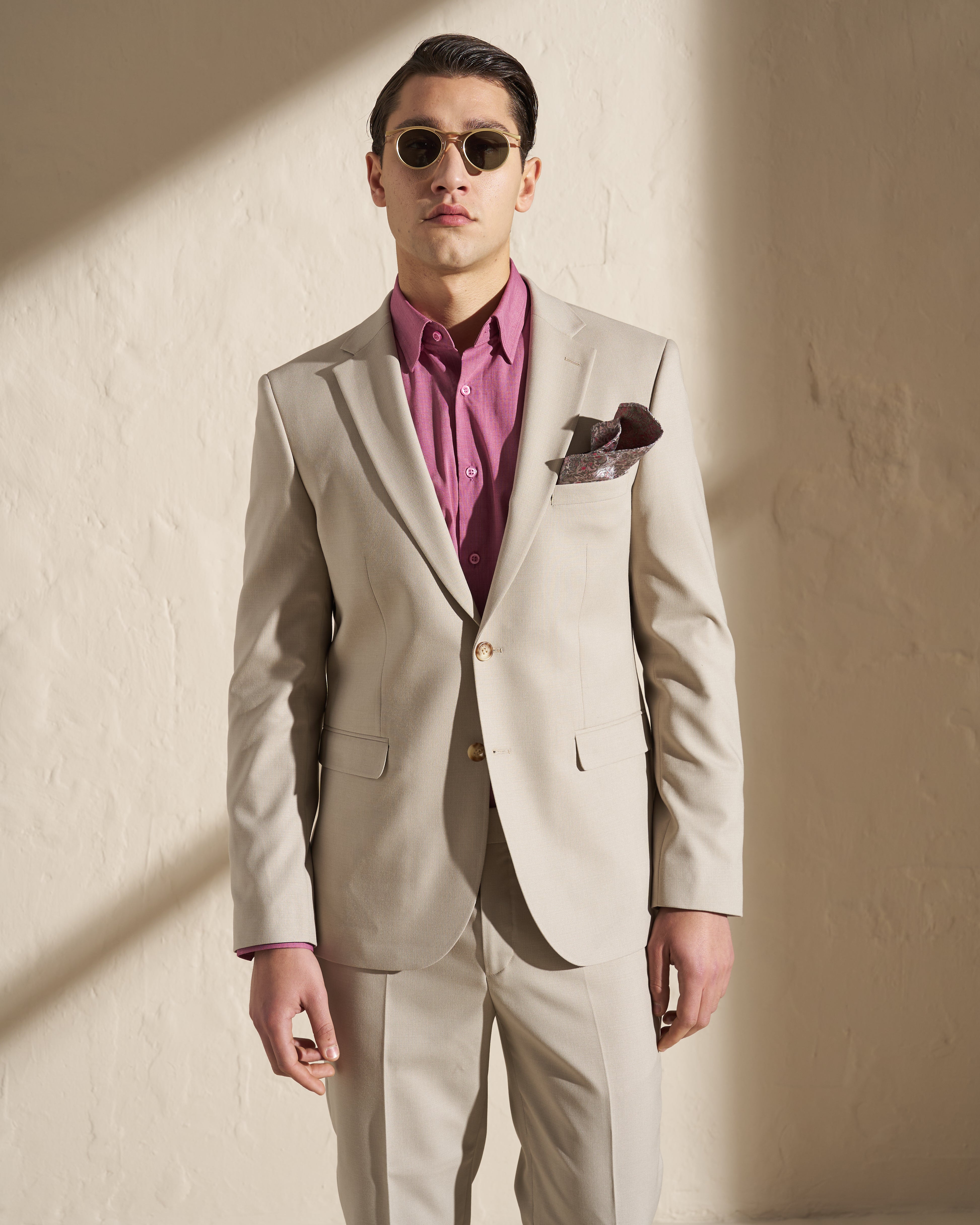 Men’s Two-Piece Suit – Light Beige