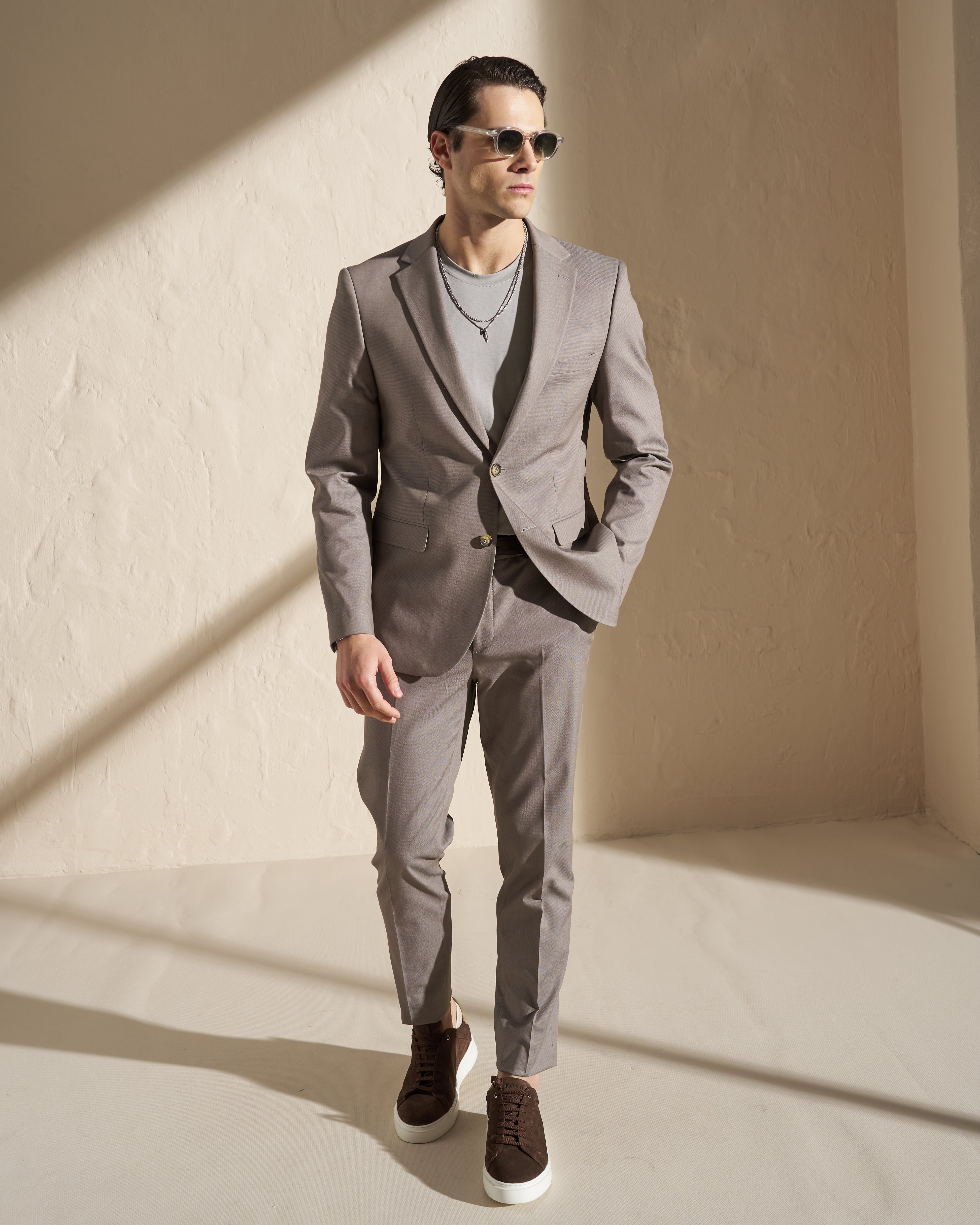 Men’s Two-Piece Suit – Taupe Grey